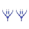 thumbnail image 4 of Collar de aleación Qarigey 3 unids/set elegante de diamantes de imitación nupcial para mujer Azul 2piezas, 4 of 6
