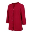 thumbnail image 5 of Baberdicy Women's Linen Blouses Relaxed Fit Tunic Tops with Buttons for Summer Evening Outings Casual Wear Watermelon Red 2Xl, 5 of 9
