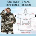 thumbnail image 4 of Oversized Wearable Blanket Hoodie,Black White Gold Marble Pattern Sherpa Blanket Hoodie with Super Pockets,Super Warm Fuzzy Pullover for Women & Men, 4 of 6