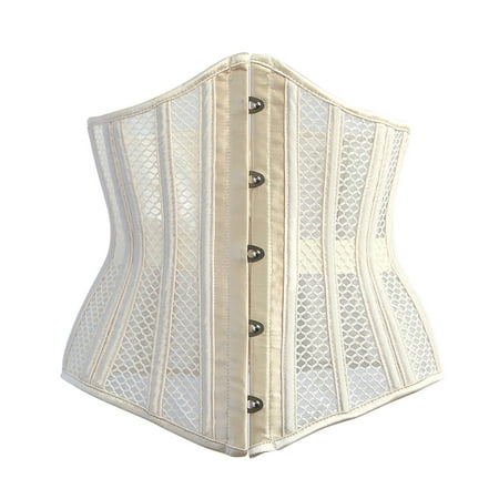 Fesfesfes Ladies 24 Steel Strong Belly Corset Mesh Breathable Stretch Corset Shapewear Tops on
