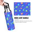 thumbnail image 4 of Yayeee 33oz Insulated Water Bottle Double Wall Stainless Steel with Flip Straw Lid, Colorful Cartoon Planets, 4 of 7
