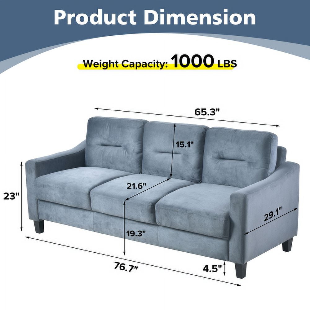 BSHTI Couch Comfortable Sectional Couches and Sofas for Living Room Bedroom Office Small Space