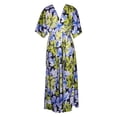 thumbnail image 5 of Valcatch Womens Casual Short Sleeve Boho Floral Printed V Neck Long Dress Side Slit Cocktail Party Maxi Wedding Dresses S-XXL, 5 of 7