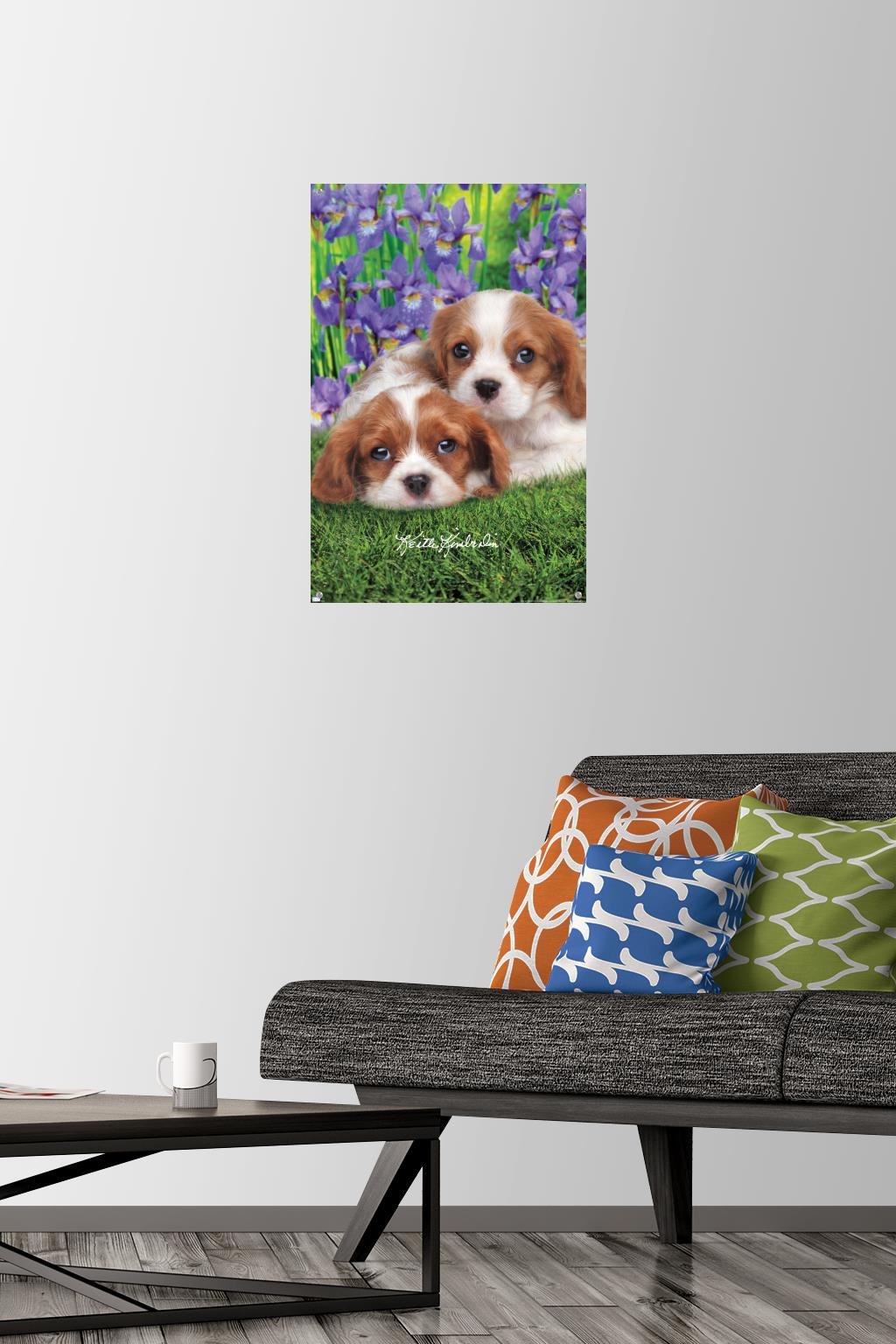 Keith Kimberlin - Cavalier King Charles Puppies Wall Poster with Pushpins, 14.725" x 22.375"