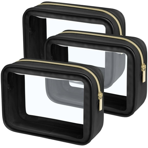 Bolsa de aseo PACKISM aprobada por la TSA, paquete de 3, mejorada, negra