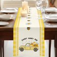 thumbnail image 3 of Table Runners 72 Inches Long Dress Scarves, Yellow Truck Farmhouse Kitchen/Dining Table Runner, Coffee Tablerunners, Spring Bees Daisy Car Star Buffalo Plaid Lines 18x72 Inch, 3 of 9