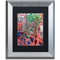 Trademark Fine Art "Sunday Skate" Canvas Art by Josh Byer, Black Matte, Silver Frame