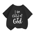 thumbnail image 1 of Chemises pour Filles Enfants Filles Mignon Personnalité Imprimée Col Rond Manches Courtes Tee Été Hauts Filles Noir 8 Ans-10 Ans, 1 of 4
