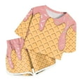 thumbnail image 2 of Toddler Girls Pajama Sets Ice Cream Print Short Sleeve T-Shirt And Shorts Set Kids Girls Summer Comfort Playwear Daily Loungewear Pajama Sets，2Piece，4 -5 Years, 2 of 4