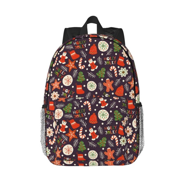Disketp Winter Holiday Christmas Mochila Escolar de 15 Pulgadas, Mochila Ligera para Estudiantes, Viajes y Trabajo, Cómoda y Resistente para el Uso Diario