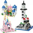 thumbnail image 2 of DIY Architecture Castle Lighthouse Street View House Building Blocks Kit Girls Bricks Classic Movie Model Kids Toys For Children, 2 of 10
