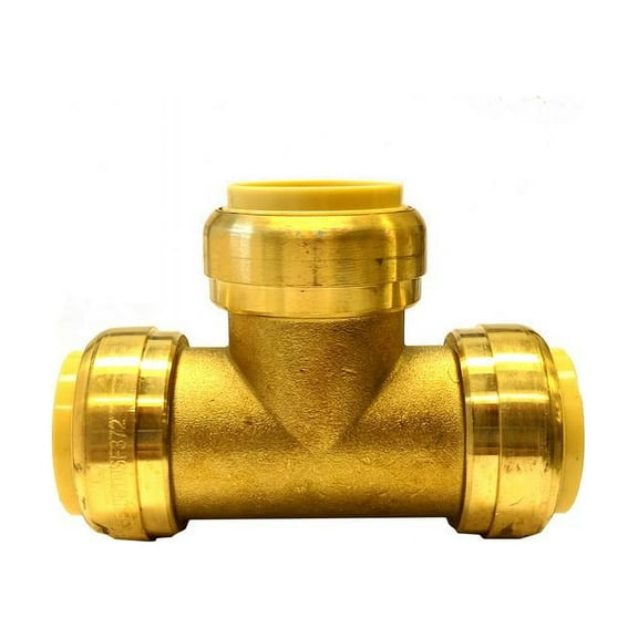 Libra Supply Lead Free 1/2 inch Push-Fit TEE, Push to Connect, Push x Push x Push(Pack of 6 pcs, Click in for more size options), 1/2'', 1/2-inch Brass Pipe Fitting Plumbing Supply