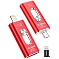 thumbnail image 1 of Memoria USB TEARMOS de 512 GB Photo Stick para iPhone, rojo oscuro, 1 of 8