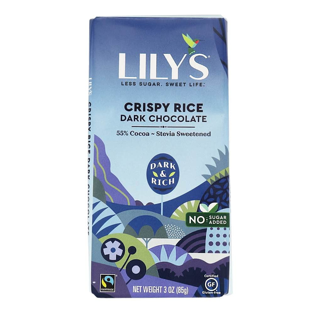 Lily's - Dark Chocolate Bar 55% Cocoa Crispy Rice - 3 oz