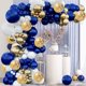 thumbnail image 2 of Confeti Dorado Globos Blanco Azul Marino Arche Ballon Bleu, 2 of 4