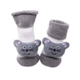 thumbnail image 5 of Povozer Baby Booties Girl Boy Cozy Sock Shoes Toddler Warm Knit Booties(Gray,One Size), 5 of 5