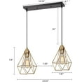 thumbnail image 2 of MONIPA Modern Simple Height Adjustable Champagne Gold Indoor Island Chandelier Metal Suspension Ceiling Lamp Suitable for Kitchen Island Cabinet Restaurant Bar (2 Lights), 2 of 7