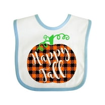 Inktastic Happy Fall Plaid Pumpkin Boys or Girls Baby Bib