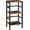 Rustic Brown, Black, variant on Industrial 3-Tier Bookshelf, 23.6" Rustic Brown Open Display and Record Storage Shelf with Metal Frame and Side Fence