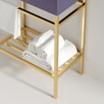thumbnail image 4 of 24" Freestanding Bathroom Iron Shelves (Basin Not Included), Gold, Modern Scandinavian Storage Shelf with Towel Rack, for Bathroom Living Room, 4 of 5