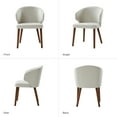 thumbnail image 3 of Dining Chairs Set of 4 Wingback Accent Chair Upholstered Armrest Solid Wood Legs Living Room Kitchen Restaurant Beige, 3 of 8