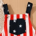 thumbnail image 5 of Wxirdiow Toddler Girls 4th of July Outfit Toddler Baby Girl Boy 4th of July Jumpsuit American Flag Sleeveless Suspender Bib Overall Romper Outfit Black Size,2-3 Years, 5 of 7