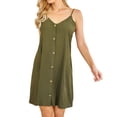 thumbnail image 2 of Vestido sin mangas con tirantes ajustables y cuello en V para niña, Verde, S Scienceny  AP001327-11, 2 of 7