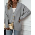thumbnail image 2 of Cardigan Sweaters for Women Chunky Knitted Sweater Open Front Button Down Casual Long Sleeve Knit Cardigans Alsol Lamesa, 2 of 6