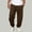 Brown, variant on Men's Solid Color Cuffed Wide Leg Joggers Elastic High Waist Deep Side Pockets Soft Loose Cut for Daily Errands Weekend Trips Green S