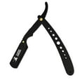 thumbnail image 4 of CS Matte Black New Ergonomic Design Folding Straight Razor, Shavette Manual Shaver Barber Salon with 100 Lord Platinum Single Edge Razor Blades, 4 of 5