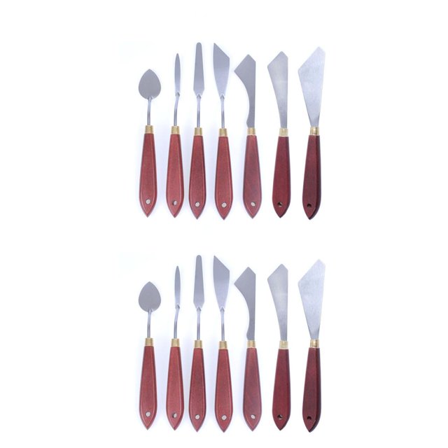 Wosthever Espátula para mezclar pintura, esparcidor de acero inoxidable, espátula artística resistente para manchas, cortador de paleta Type1 NO1