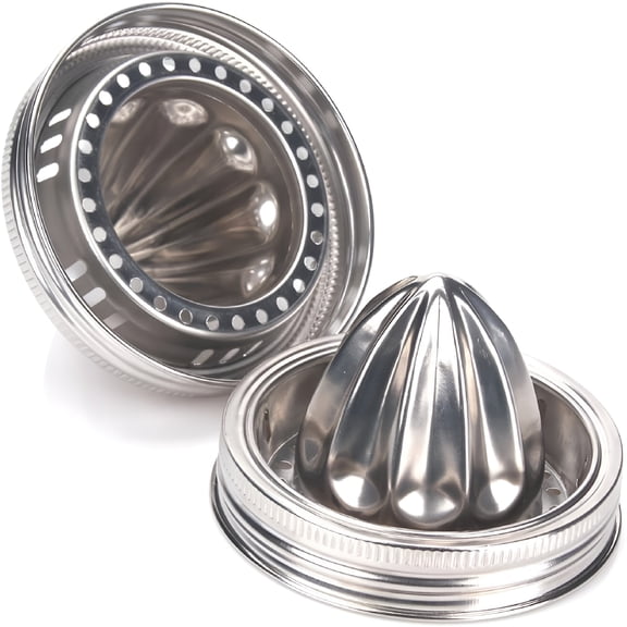 EXLEAF Stainless Steel Manual Juicer Lid for Mason Jars | Metal Citrus Lemon Juice Squeezer Manual Juicer - Wide Mouth