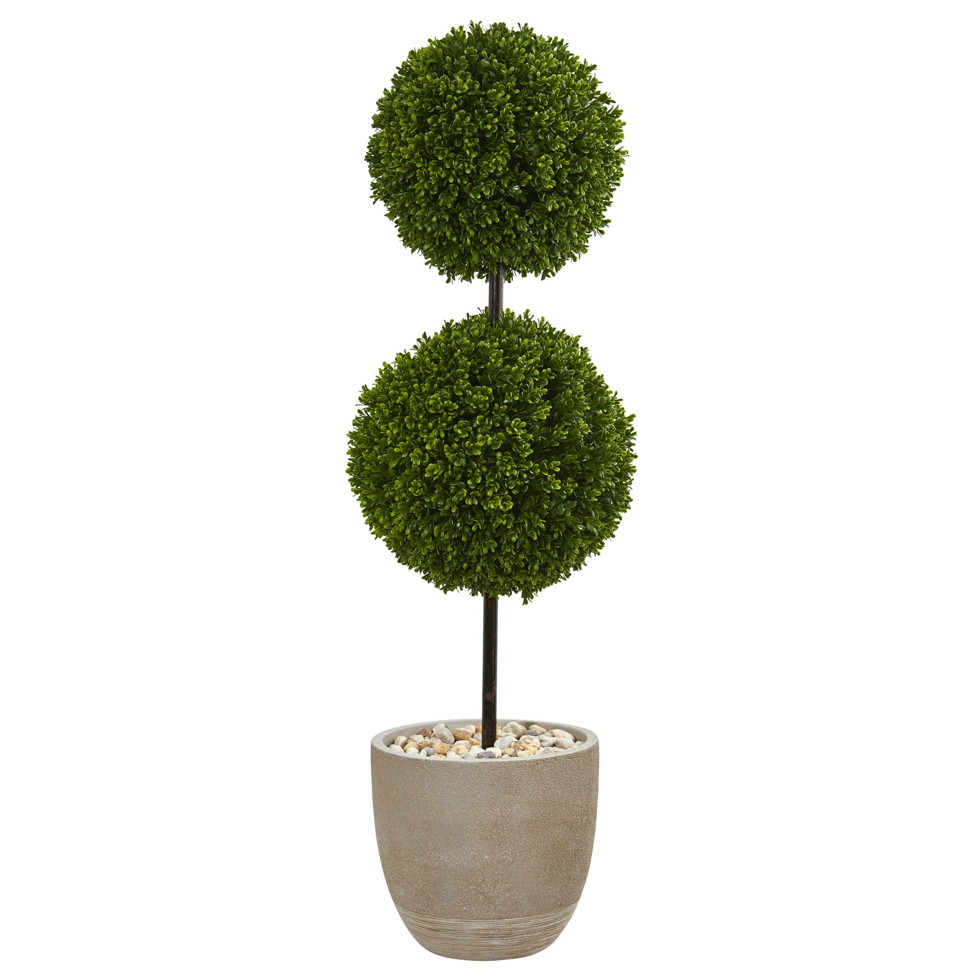 18 Nearly Natural Mohlenbechia Ball Topiary in White Urn 