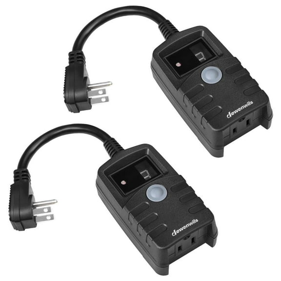 DEWENWILS 2-Pack Outdoor Timer for Christmas Lights, Plug-in Digital Timer with Photocell for Outdoor Decoration, 13A, 1/2 HP, UL Listed