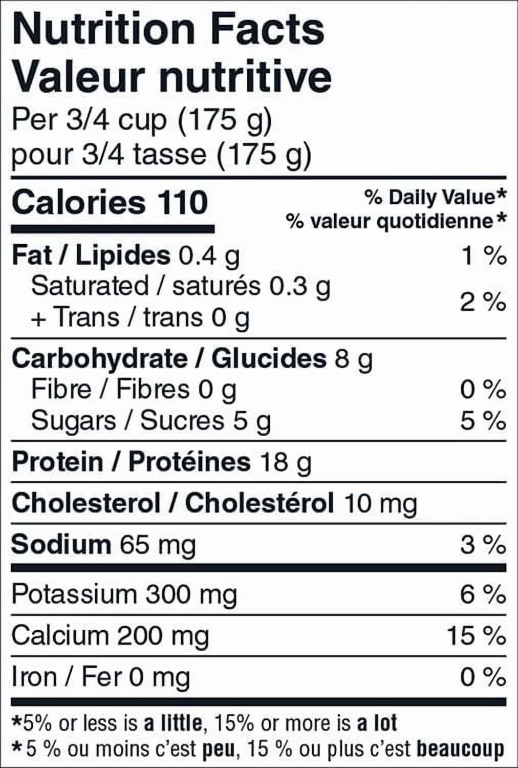 Our FinestTM 0% M.F. Lactose Free Plain Greek Yogurt, 750 g