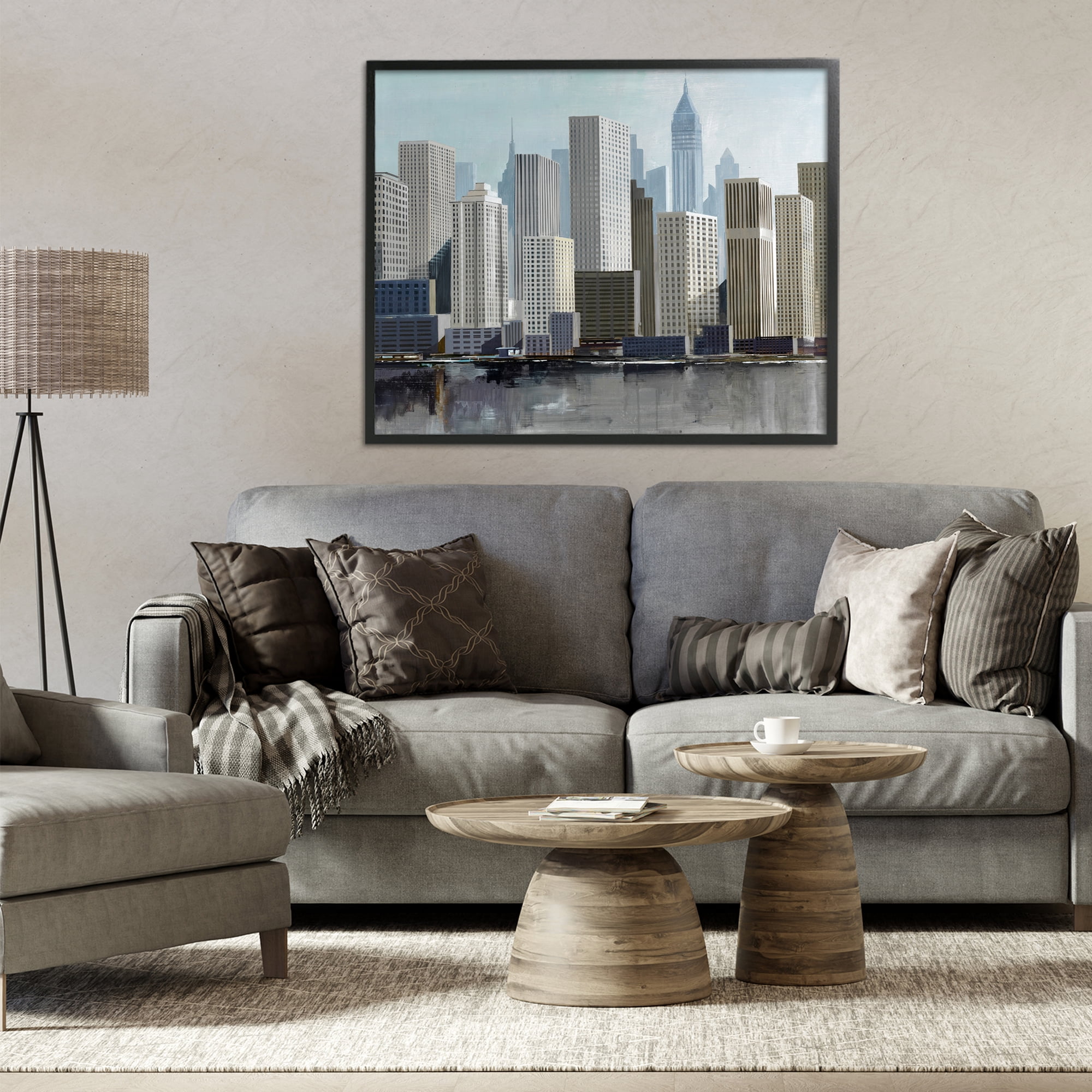 Stupell Industries New York City Sans Bridge Black Framed Giclee Art, design by Lorenzo Collective