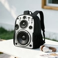 thumbnail image 6 of Camouflage Speaker-Print Laptop Backpack for Teens and Adults, Large Capacity Music-Themed Daypack with Padded Straps for Campus, College, Travel, Daily Commute, Lightweight, White, By Cosmug, 6 of 9
