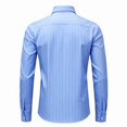 thumbnail image 4 of Dresfit Button Down Shirt Men Striped Dress Shirts Summer Anti Wrinkle Long Sleeve Solid Shirt 2026 Muscle Fit Slim Fit Work Formal Tops Light Blue L, 4 of 7
