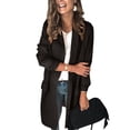 thumbnail image 2 of Women Workoffice Suit Single Breasted Fashion Jacket Pockets Professional Overcoat V Neck Cardigan Button Down Fitted Outwear Solid Color Blazer, 2 of 6