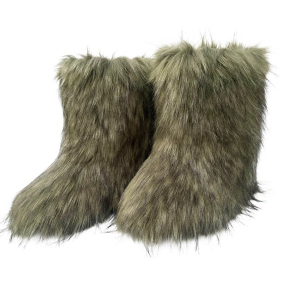 JUSLIO Winter Boots for Women,Mid Calf Boots Solid Color Womens Snow Boots Fashion Casual Comfort Fleece Womens Boots