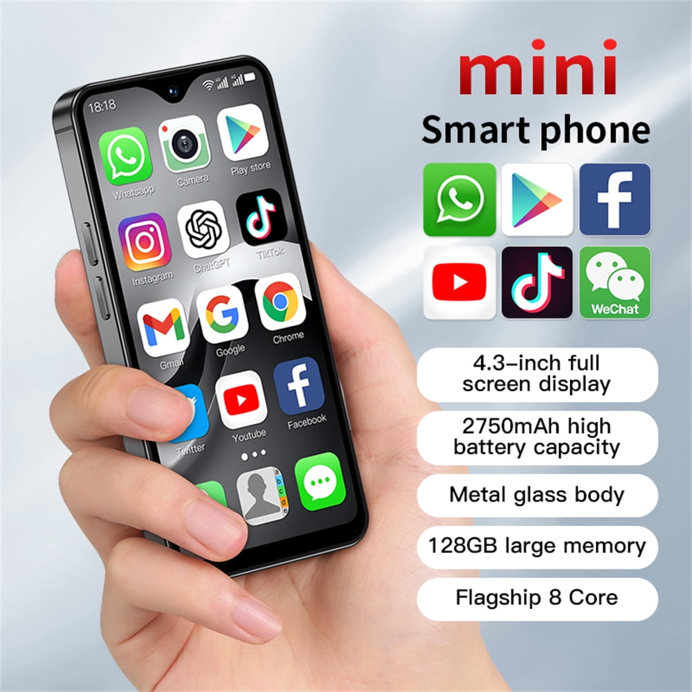 Mini Phone 4G Unlocked SOYES F9 Max Gift for Kid 4.3inch Small Size Smartphone Android 12.0 OTG 2750mAh 13MP Camera Face Recognition Student Cellphone