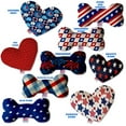 thumbnail image 2 of Pet and Dog Plush Heart or Bone Toy, "Independence Day Group" (Available in different sizes, and 9 different pattern options!), 2 of 11