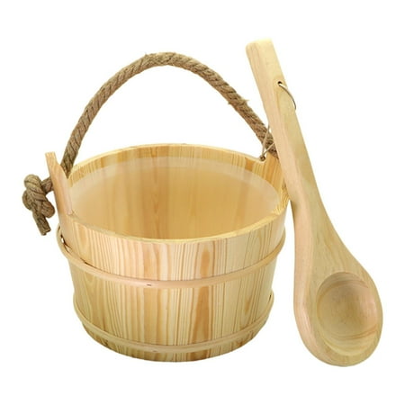 Fzaqwen Sauna Bucket with Ladle Handmade Sauna Essential Sauna Accessories Sauna Starter