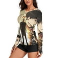 thumbnail image 2 of Attack On Titan Women's Sunscreen Shirt Long Sleeve Workout Tops Crewneck Soft Comfy Tees Casual T-Shirt S, 2 of 7