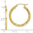 thumbnail image 2 of Auriga Fine Jewelry 10K Yellow Gold Satin Diamond-cut Hoop Earrings for Women, 2 of 4