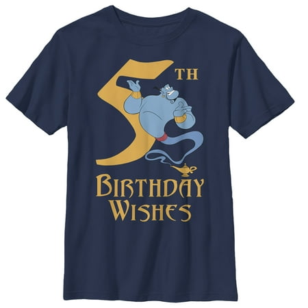 Aladdin Boys' Genie 5th Birthday Wishes T-Shirt