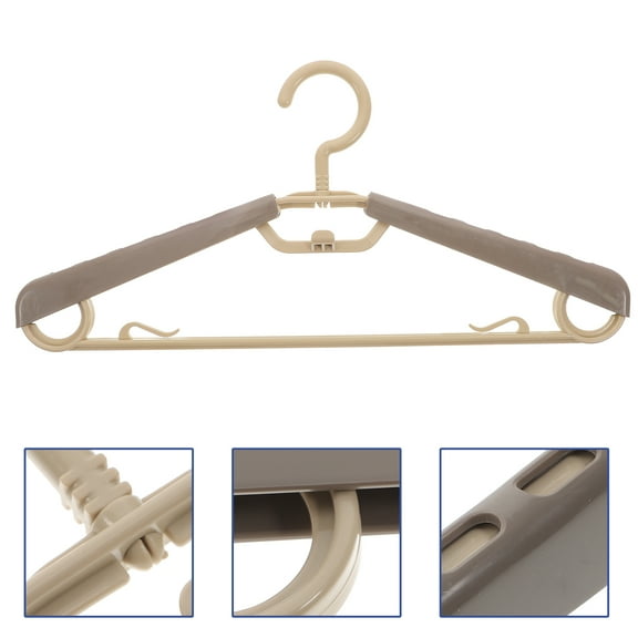 WHAMVOX Coffee ABS Space Saving Expandable Heavy Duty Hangers for Hanging Clothes 10 Pieces