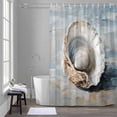 thumbnail image 5 of Oil Painting Texture Bathroom Shower Curtain, Ocean Shell Modern Style Waterproof Washable Soft Bath Curtain for Bathtub Decor with 12 Hooks&Grommet, 60x72 Inch, 5 of 9