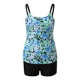thumbnail image 2 of VEKDONE Women Conservative Print Strappy Back Tankini Set Two Piece Swimsuits Swimdress Women Swimsuit Clearance Green,XL, 2 of 9
