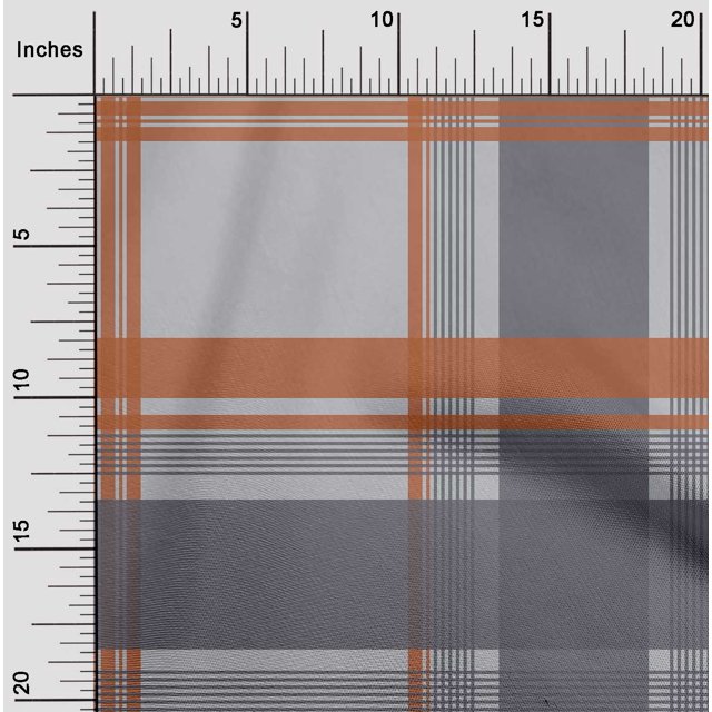oneOone Georgette Viscose Fabric Madras Check Printed Fabric 1 Yard 42 Inch Wide